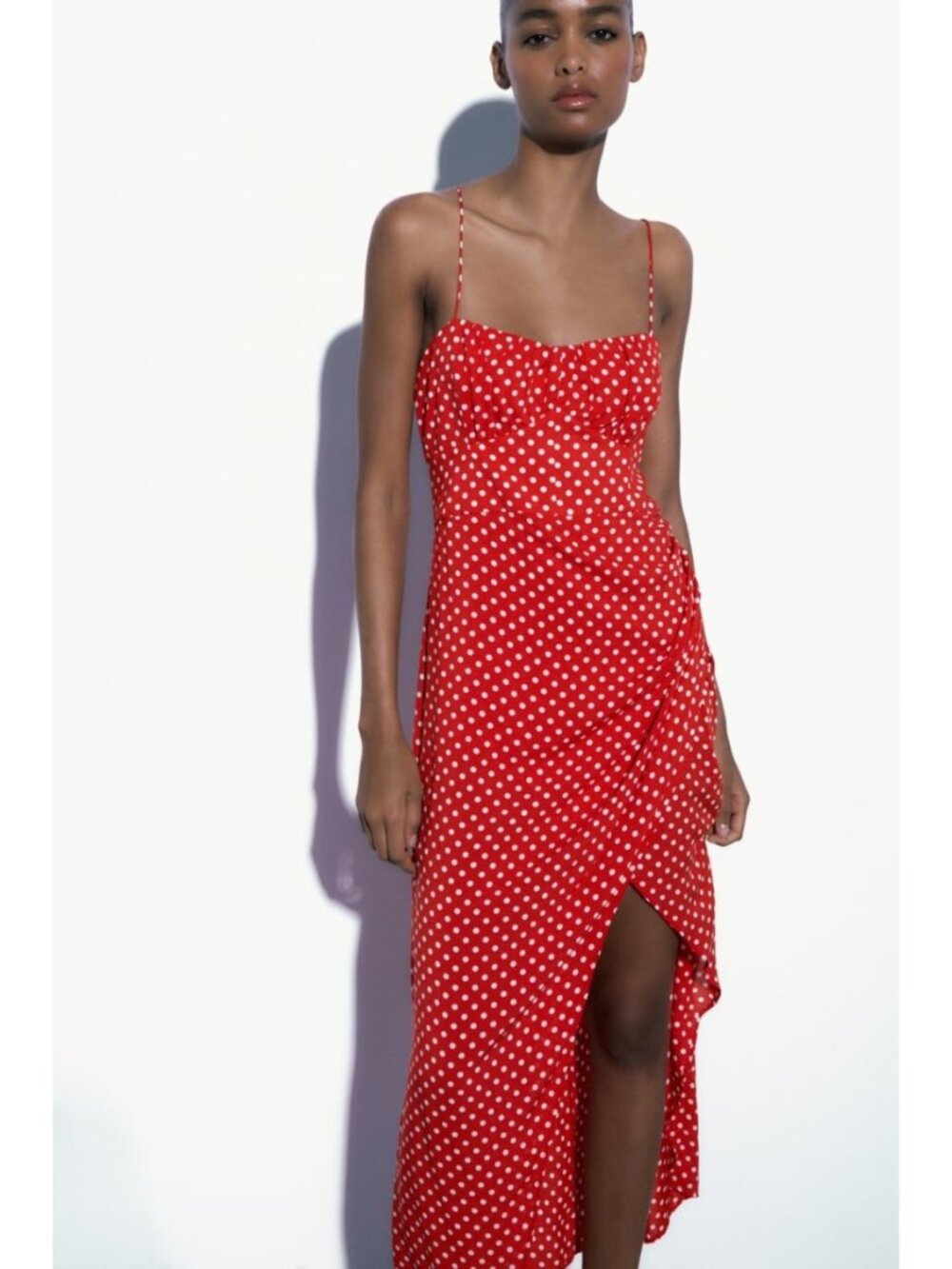 New Zara Red and White Polka Dot Dress